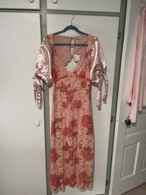 Free People Rosa Rose Midi Lace Dress